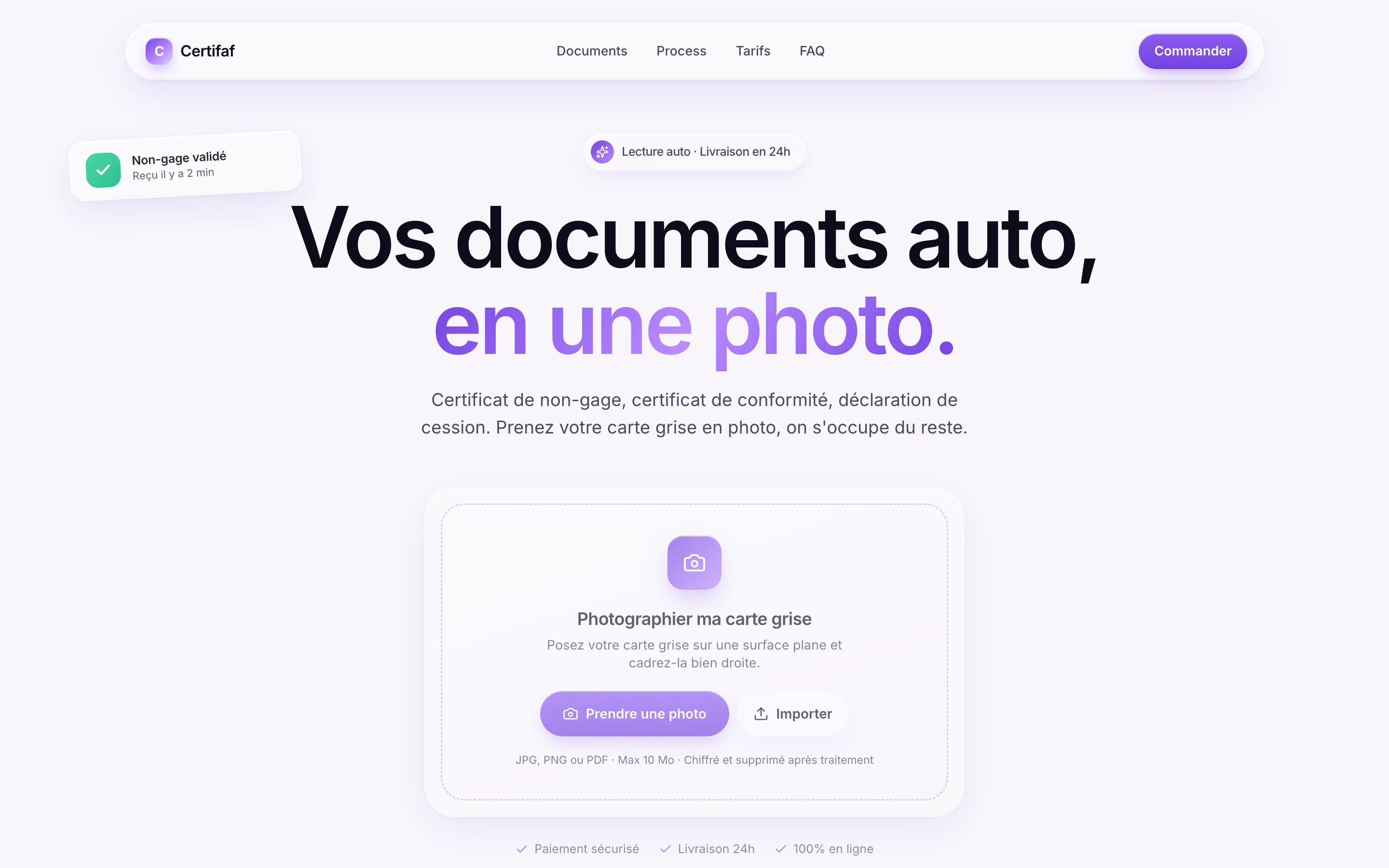 Site Certifaf, documents automobile à Rennes, réalisé par YUK Studio